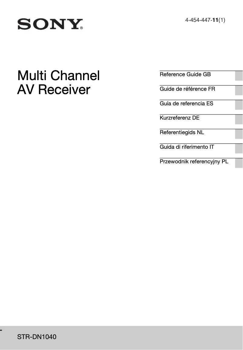 Page 1 of the manual User Manual Sony STR-DN1040
