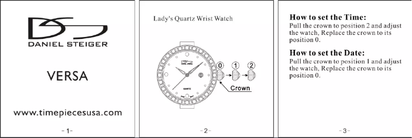 First page image of the manual for Versa