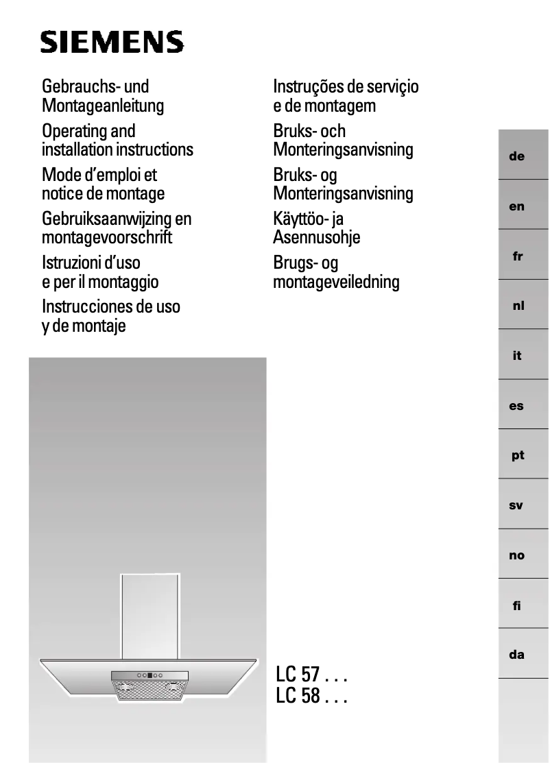 Page 1 of the manual User Manual Siemens LC57850