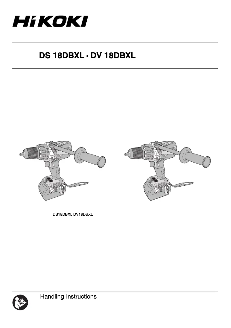 Page 1 of the manual User Manual HiKOKI DS18DBXL