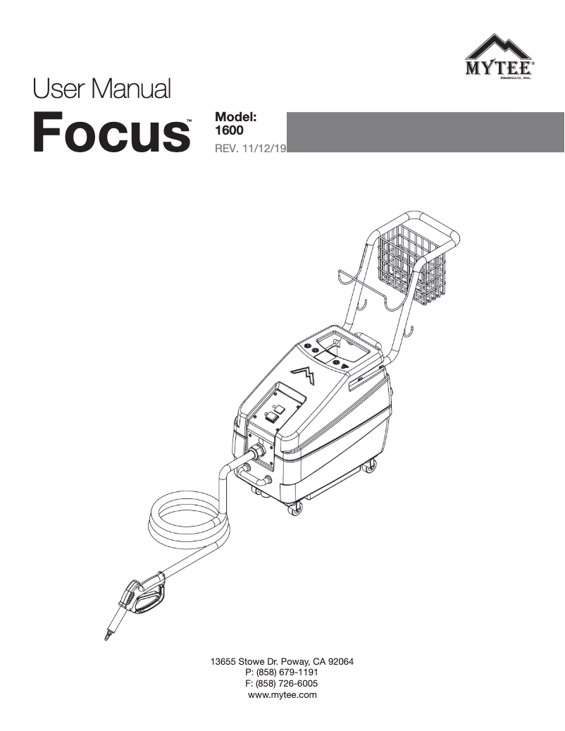 First page image of the manual for Focus 1600