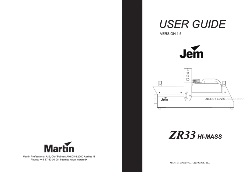 Page 1 of the manual User Manual Martin Jem ZR33 Hi-Mass