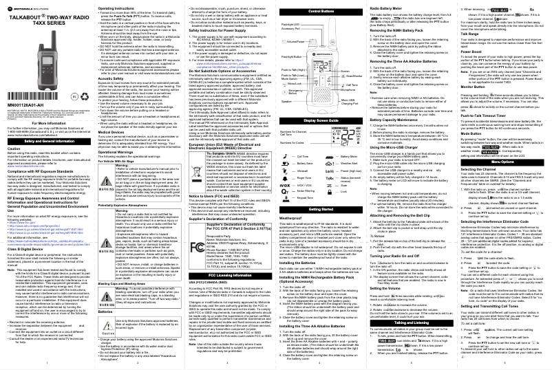 Page 1 of the manual User Manual Motorola Talkabout T470