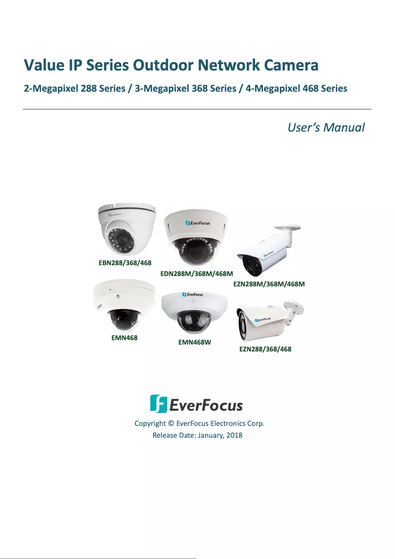 Page 1 of the manual User Manual EverFocus EZN288E