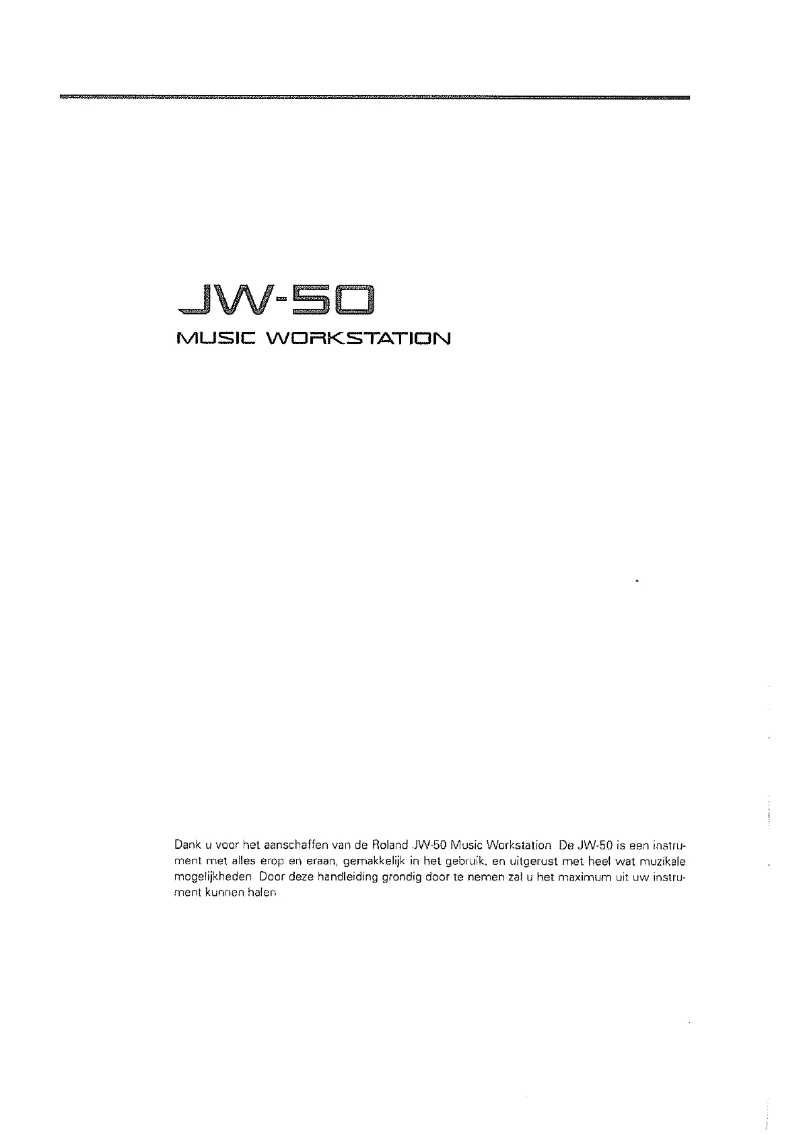 Page 1 of the manual User Manual Roland JW-50