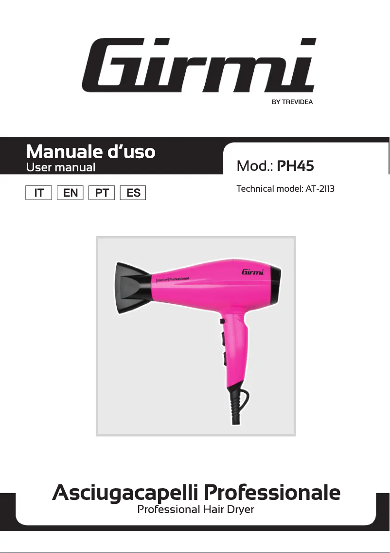 Page 1 of the manual User Manual Girmi PH45