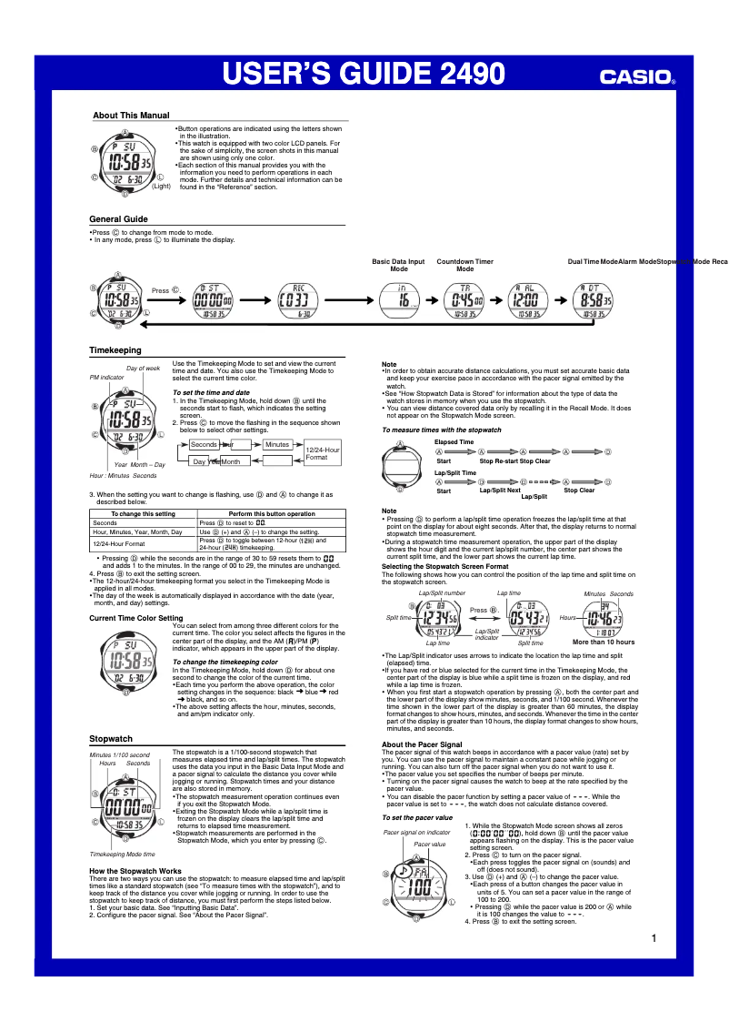 First page image of the manual for 2490
