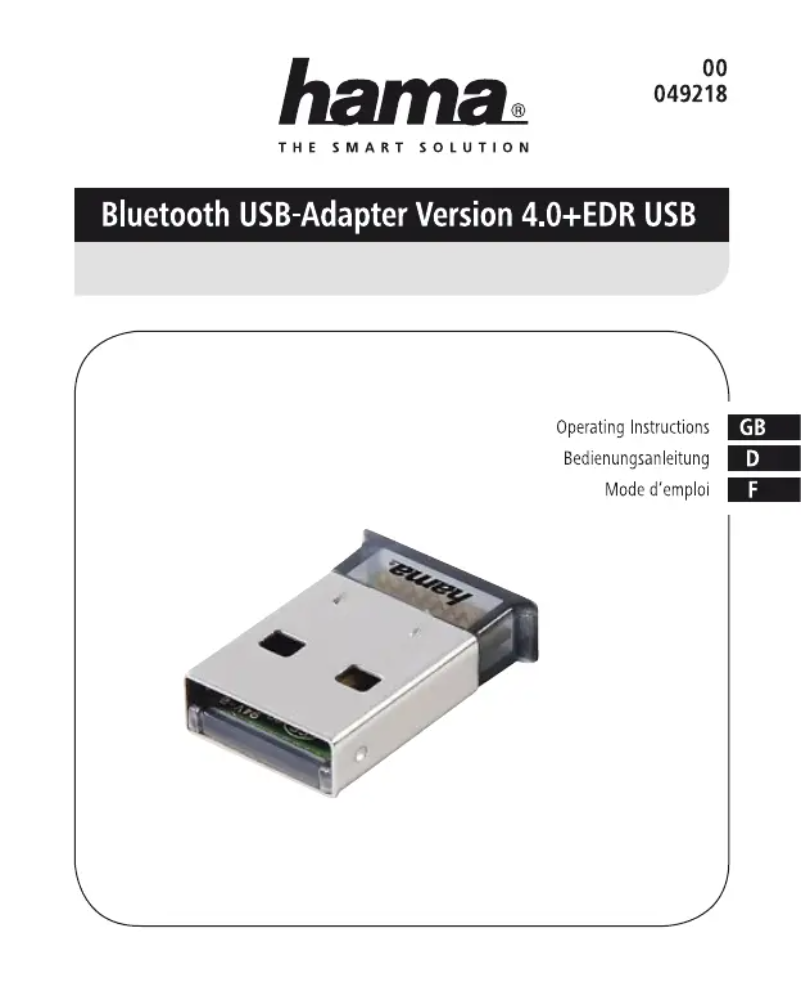 First page image of the manual for 00049218 4.0+ EDR USB