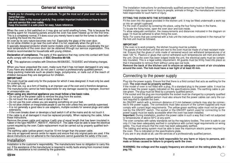 Page 1 of the manual User Manual Hoover HMO837X