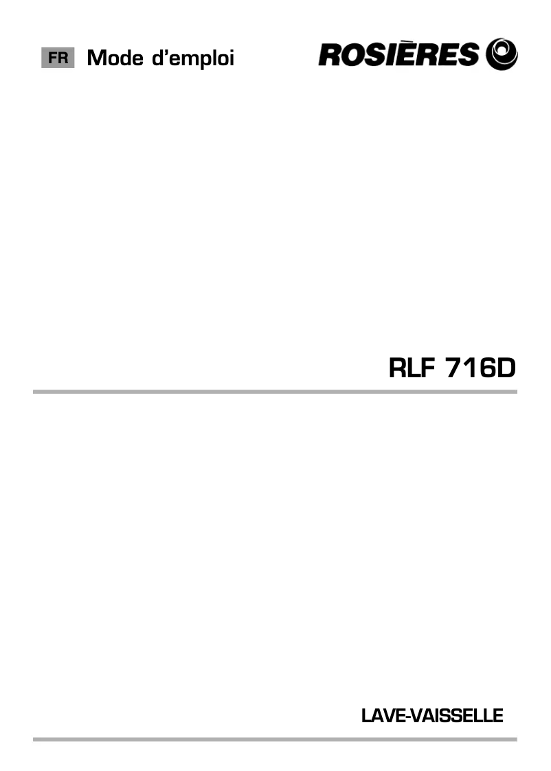 First page image of the manual for RLF 716D