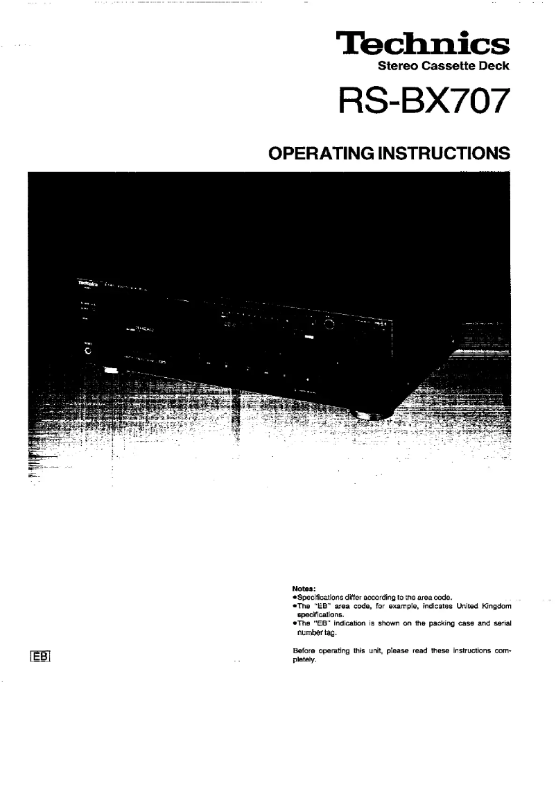 First page image of the manual for RS-BX707