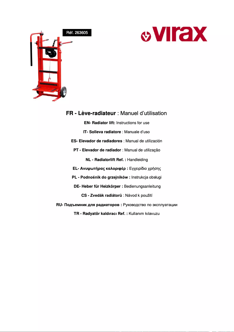 Page 1 of the manual User Manual Virax 263605