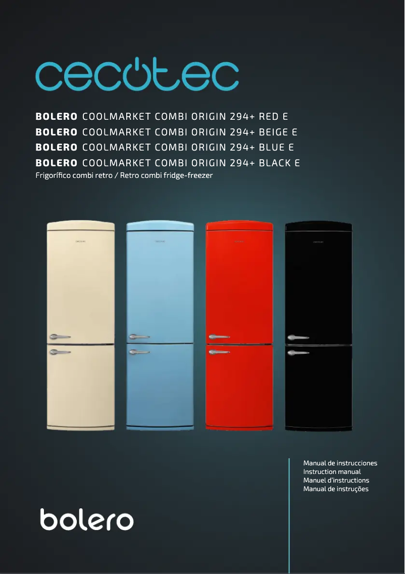 Image de la première page du manuel de l'appareil Bolero CoolMarket Combi Origin 300