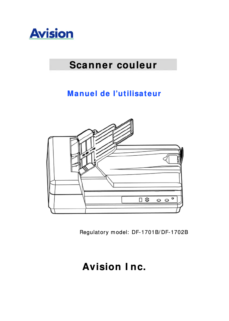 Page 1 of the manual User Manual Avision AD130