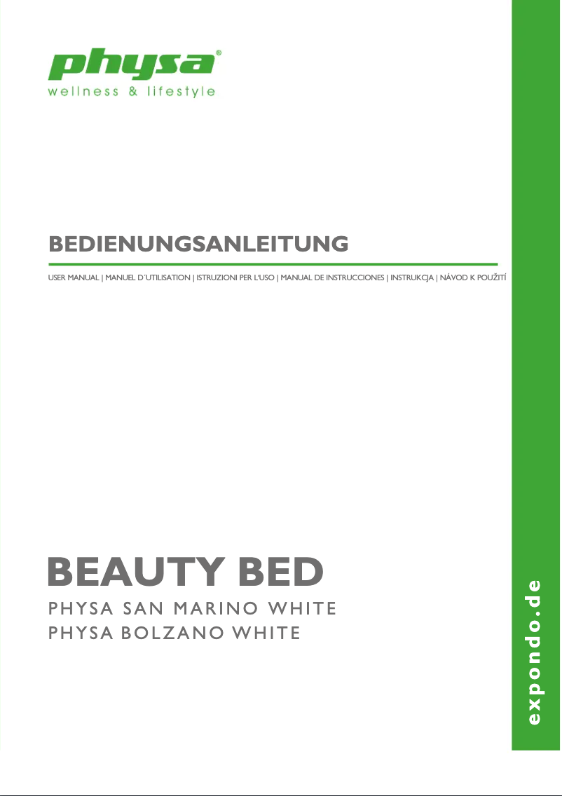 Page 1 of the manual User Manual Physa Bolzano