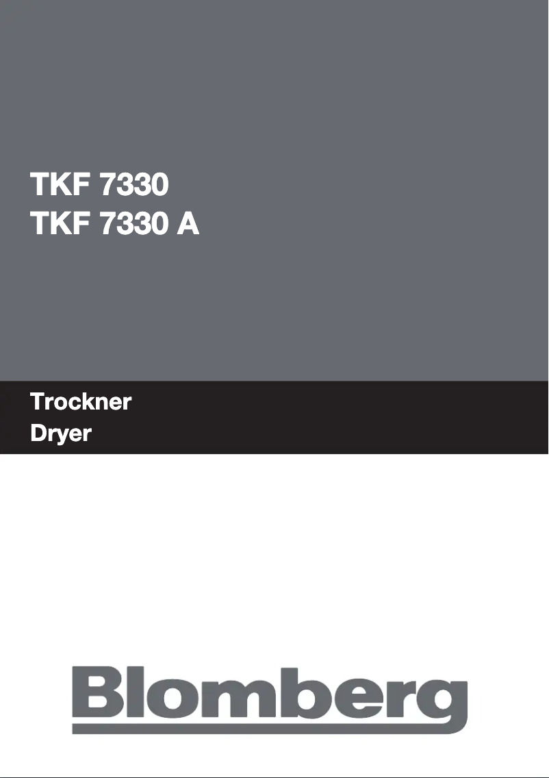 First page image of the manual for TKF 7330