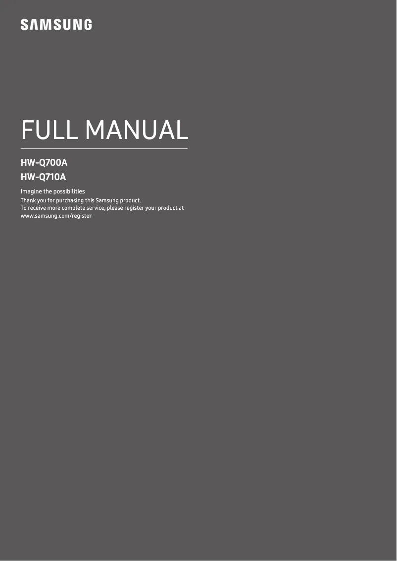 First page image of the manual for HW-Q700A