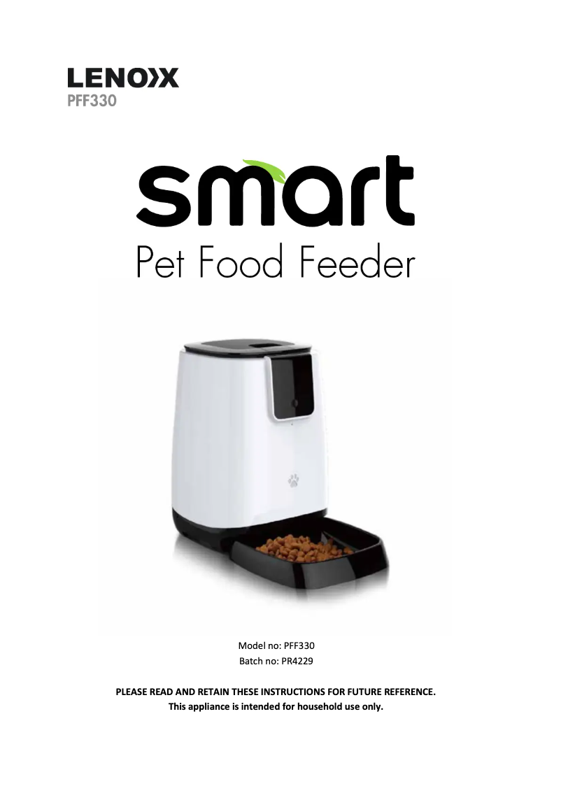 Page 1 of the manual User Manual Lenoxx PFF330