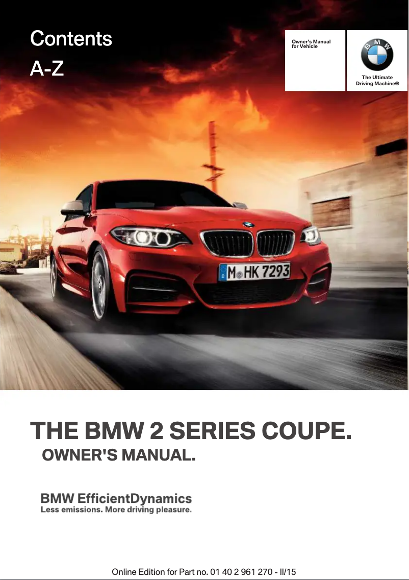 Page 1 of the manual User Manual BMW 2 Series Coupe (2016)