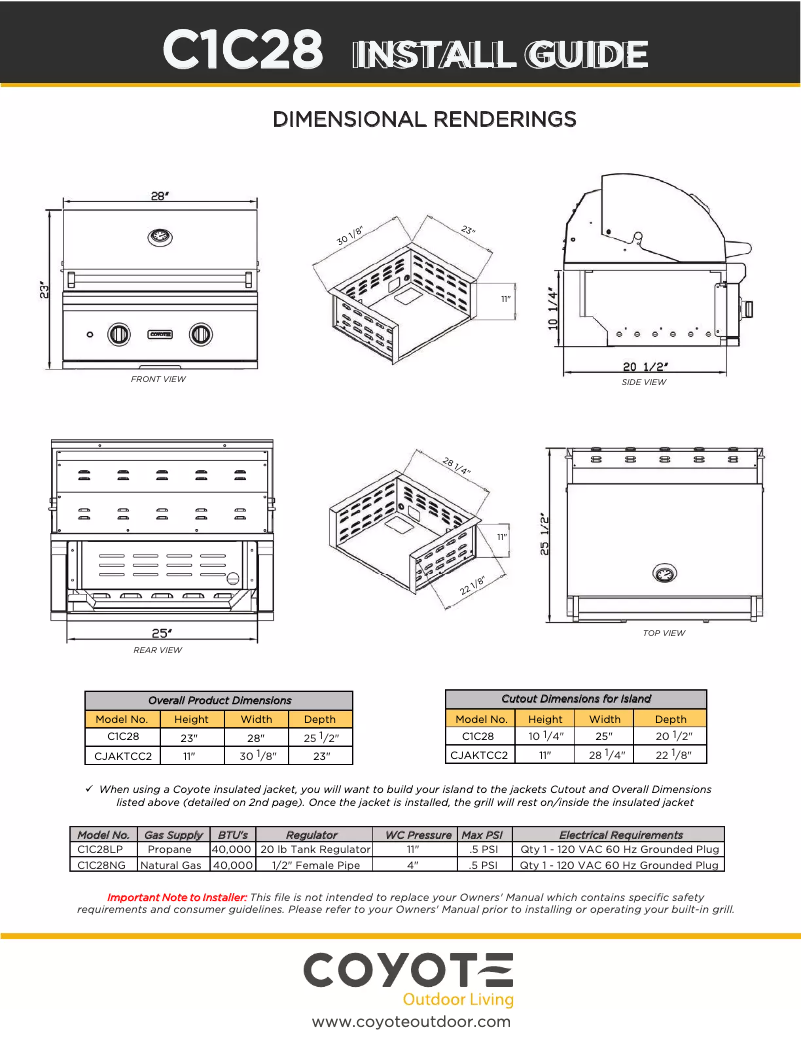 First page image of the manual for C2SL30LP-FS