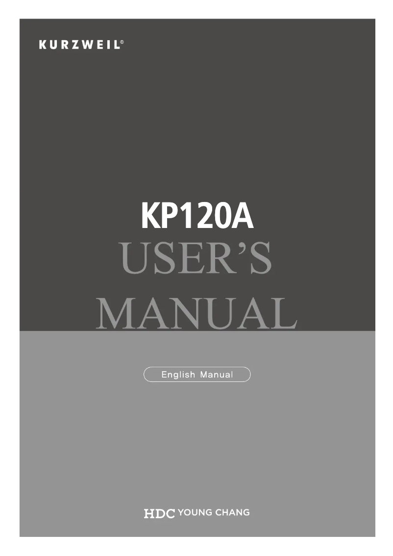 Page 1 of the manual User Manual Kurzweil KP120A