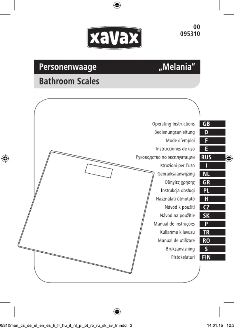 Image de la première page du manuel de l'appareil Melania