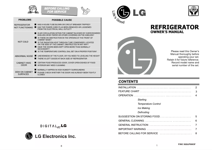 Page 1 of the manual User Manual LG GN-231RLK