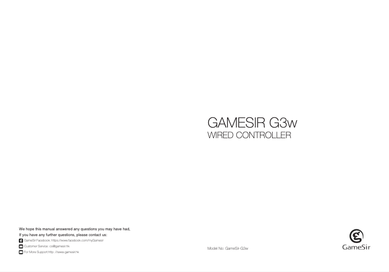 Page 1 of the manual User Manual Gamesir G3w
