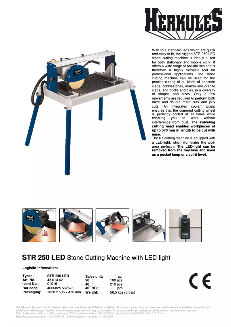 Page 1 de la notice Manuel utilisateur Herkules STR 250 LED