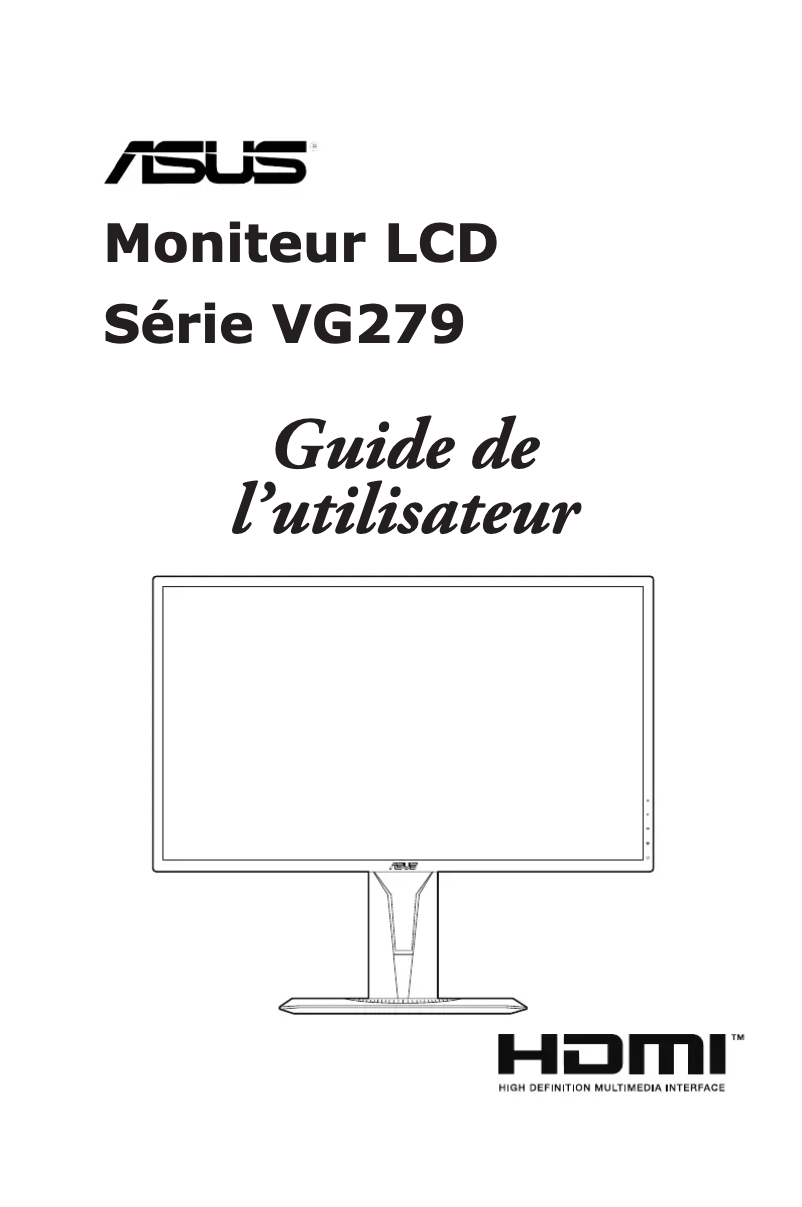 Page 1 of the manual User Manual Asus VG279Q