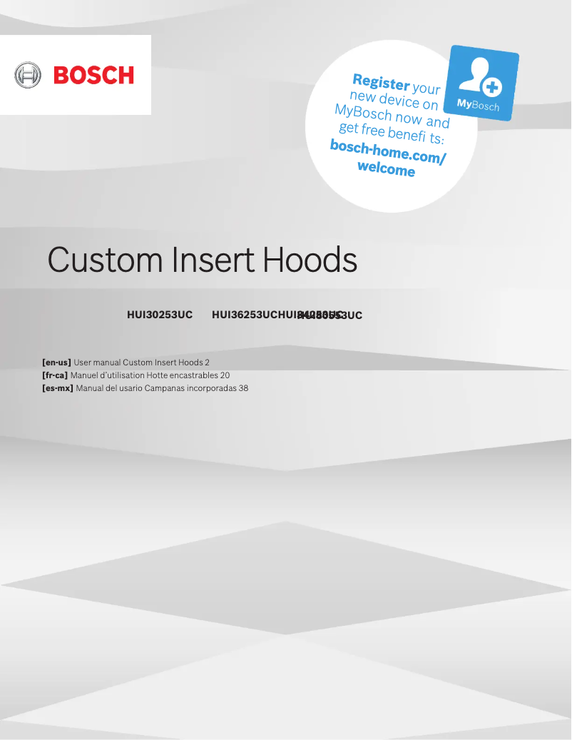 First page image of the manual for HUI86553UC