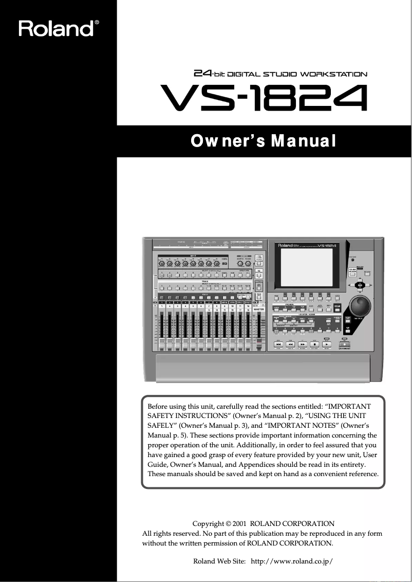 First page image of the manual for VS-1824CD