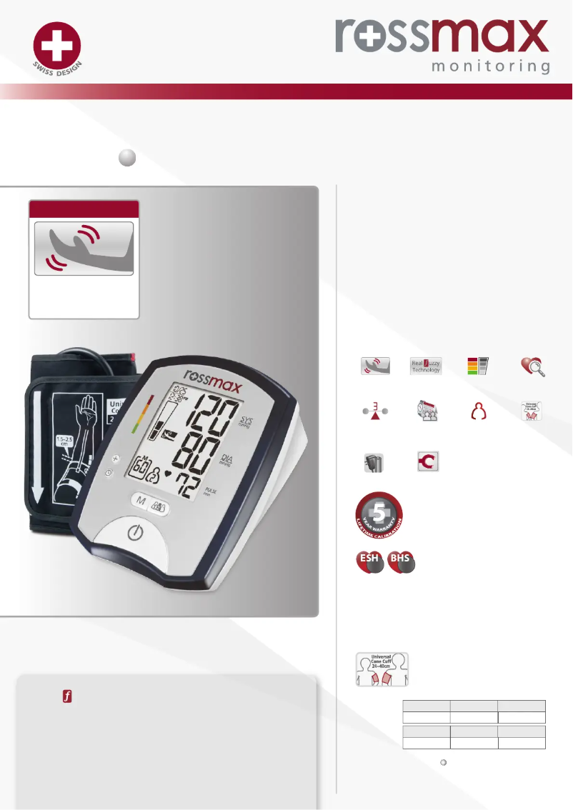Page 1 of the manual Brochure Rossmax MJ701f