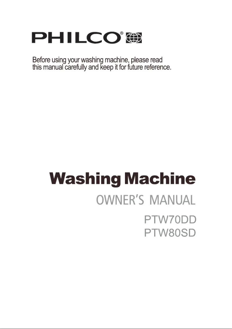 Page 1 of the manual User Manual Philco PTW70DD