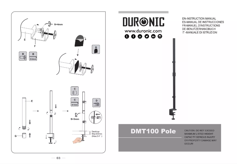 First page image of the manual for DMT100