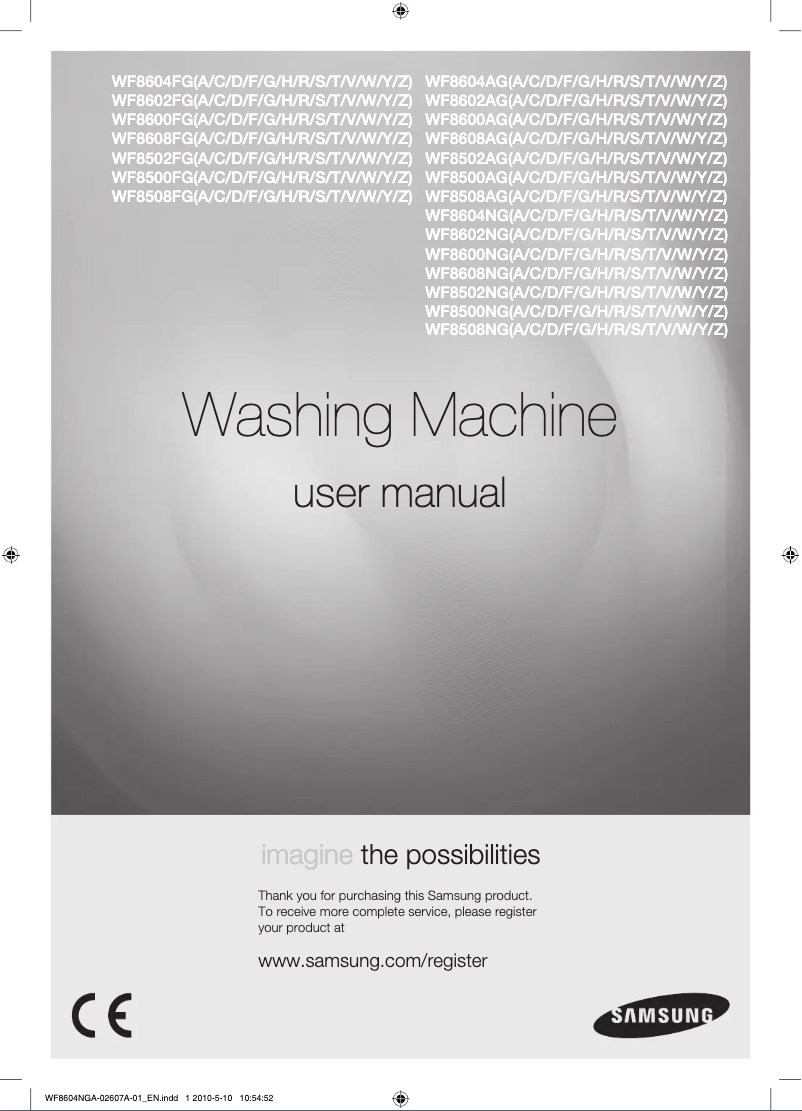 Page 1 of the manual User Manual Samsung WF8602NGS