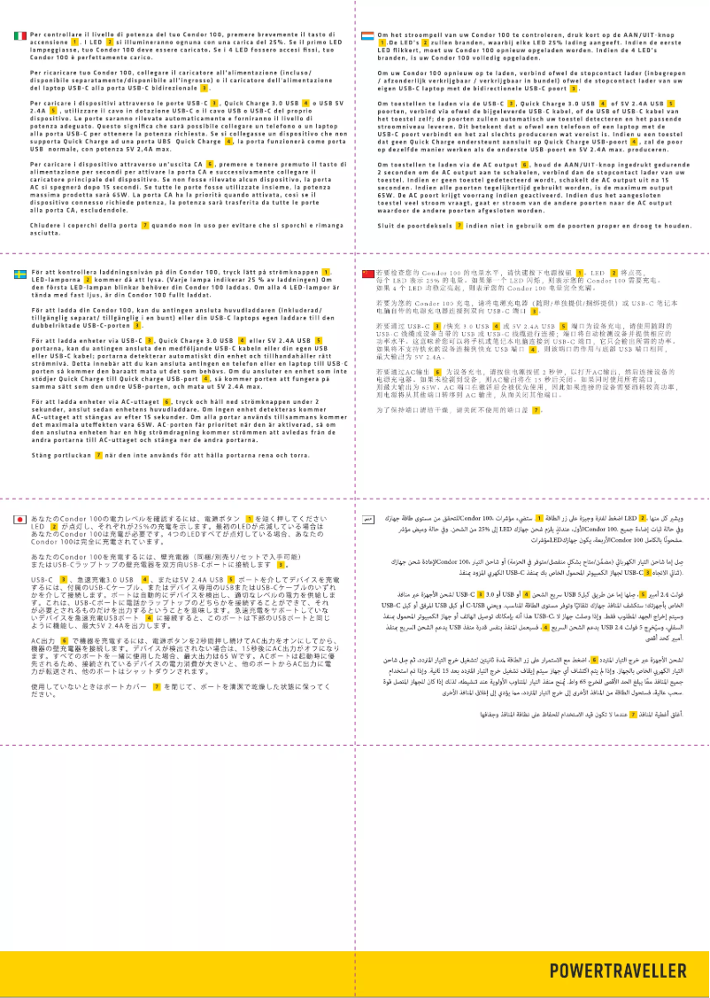 Page 1 of the manual User Manual Powertraveller Powerstation Condor 100