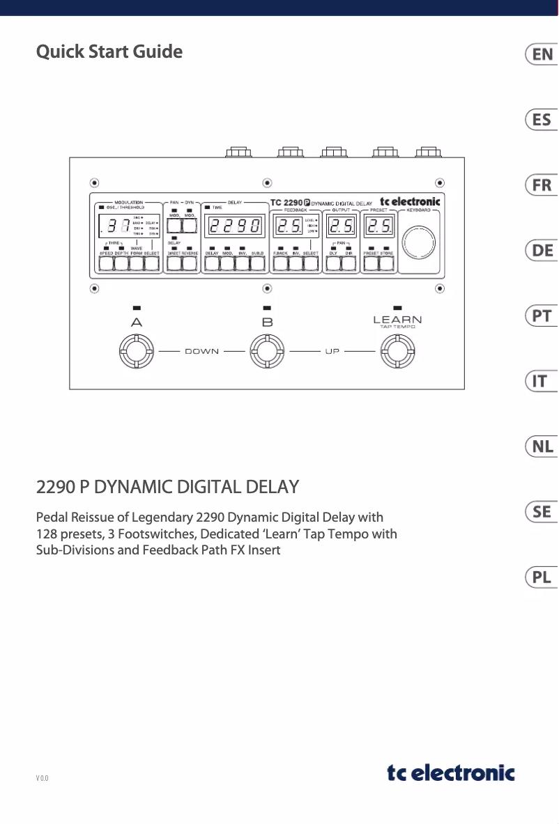 First page image of the manual for 2290 P Dynamic Digital Delay