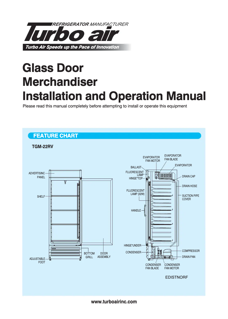 Page 1 of the manual User Manual Turbo air TGM-22RV