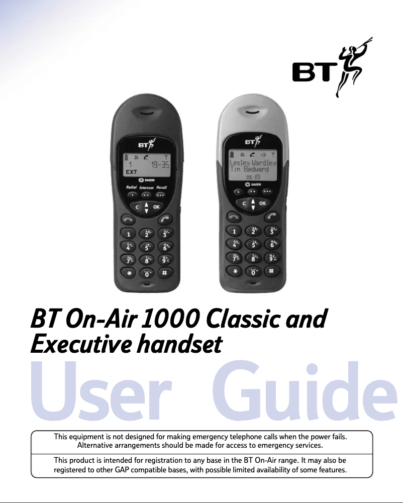 Page 1 of the manual User Manual BT On-Air 1000