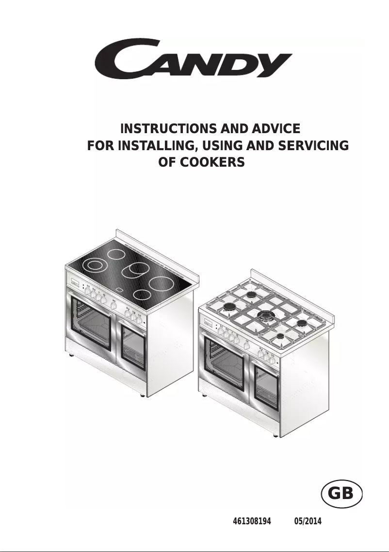 Page 1 of the manual User Manual Candy CCG9D52PX