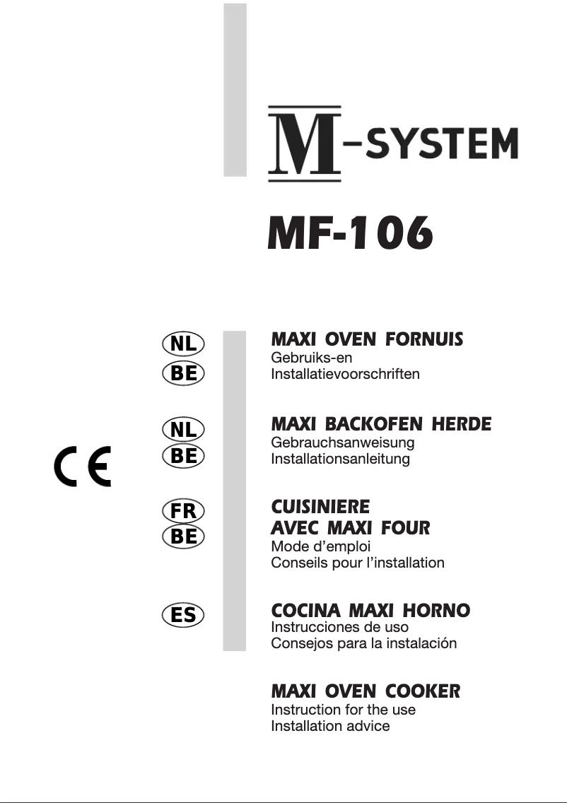 Page 1 of the manual User Manual M-System MFT-106IX