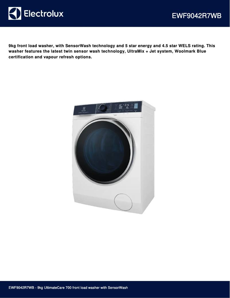 First page image of the manual for EWF9042R7WB