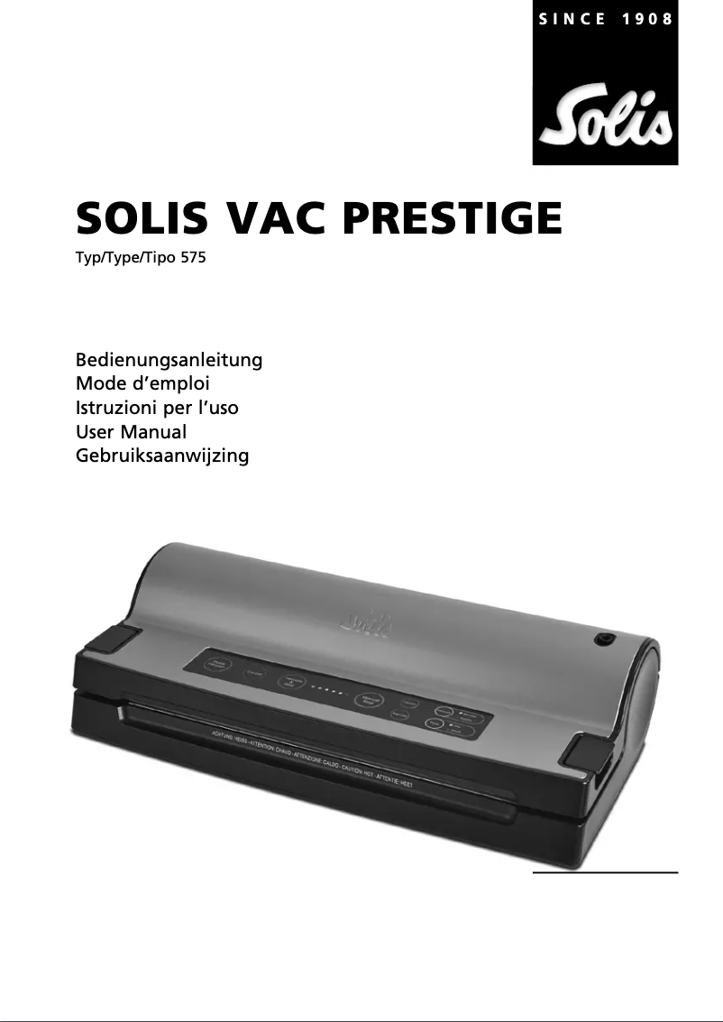 First page image of the manual for Vac Prestige 757