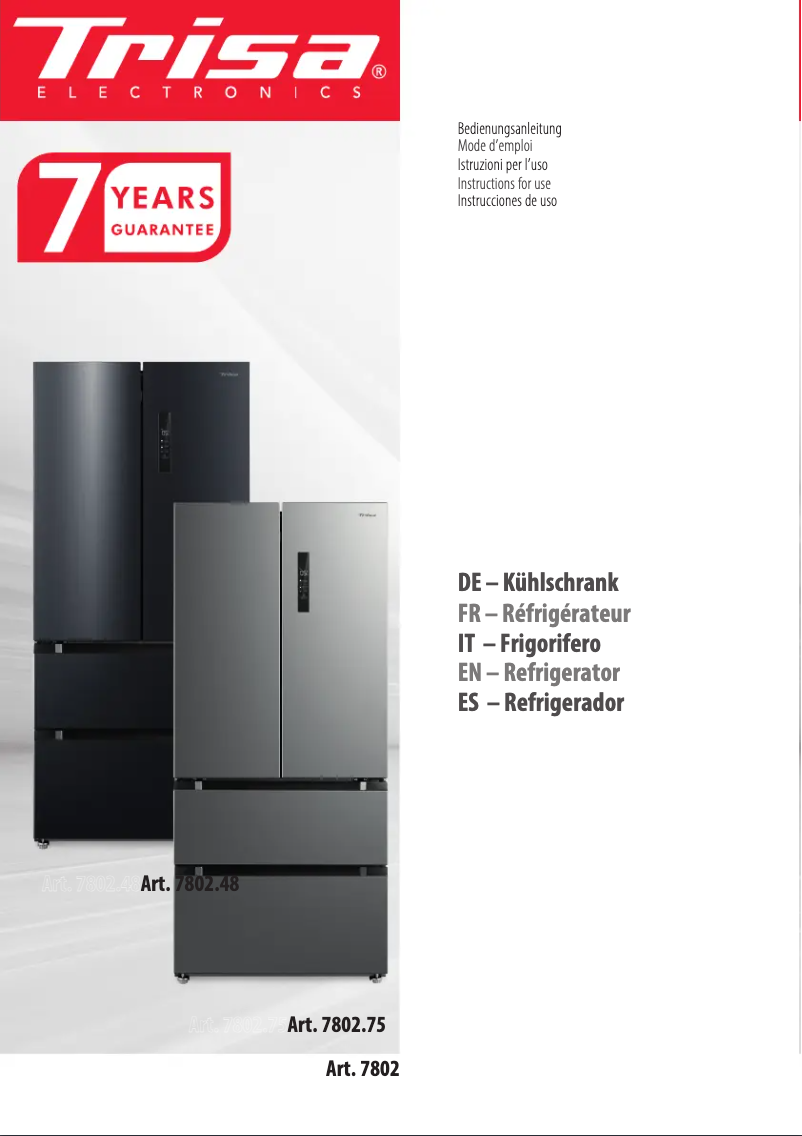 Page 1 of the manual User Manual Trisa 7802