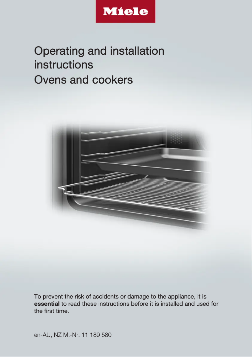 Page 1 of the manual User Manual Miele H 2860 B