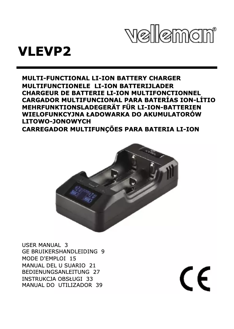 Page 1 of the manual User Manual Velleman VLEVP2