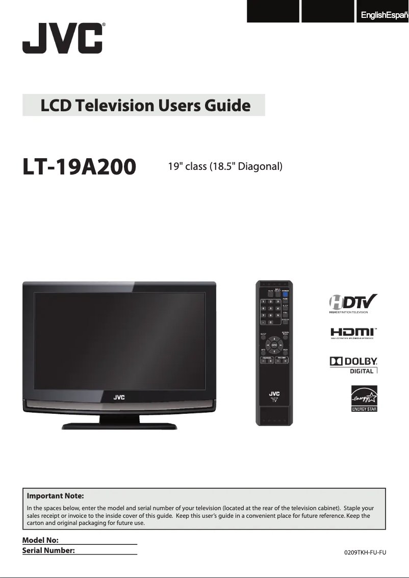 First page image of the manual for LT-19A200