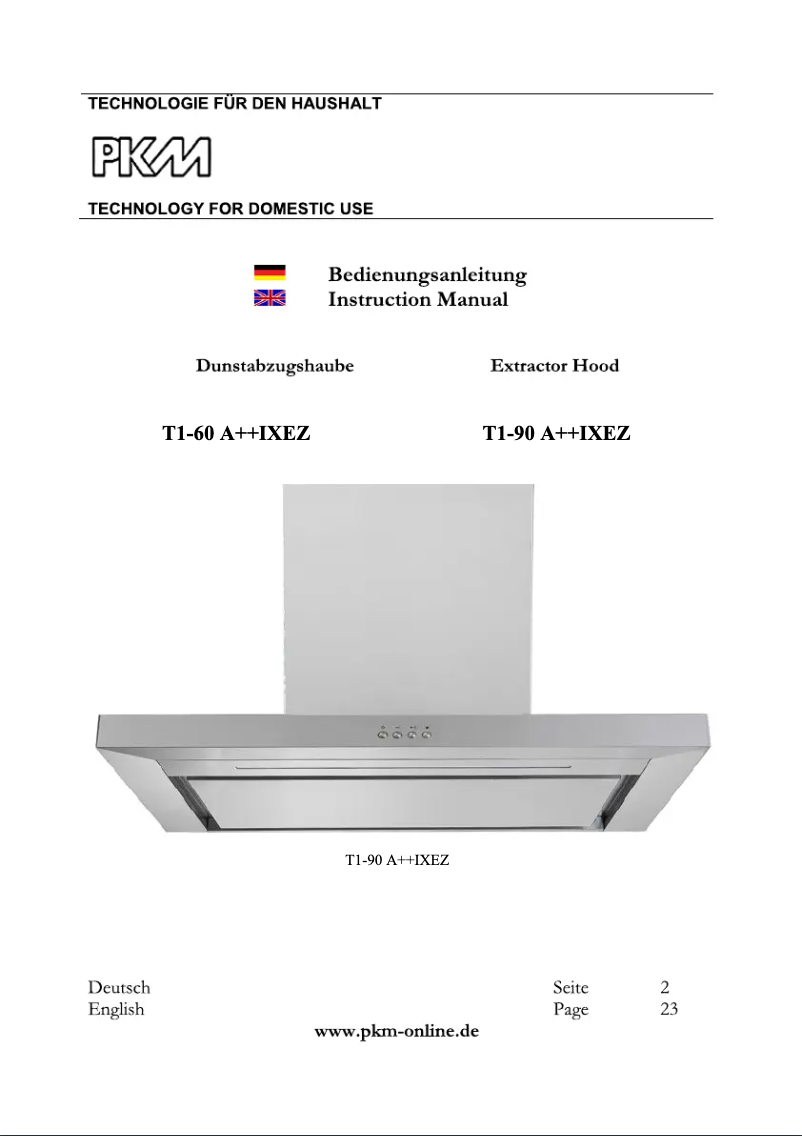 First page image of the manual for T1-60A++IXEZ