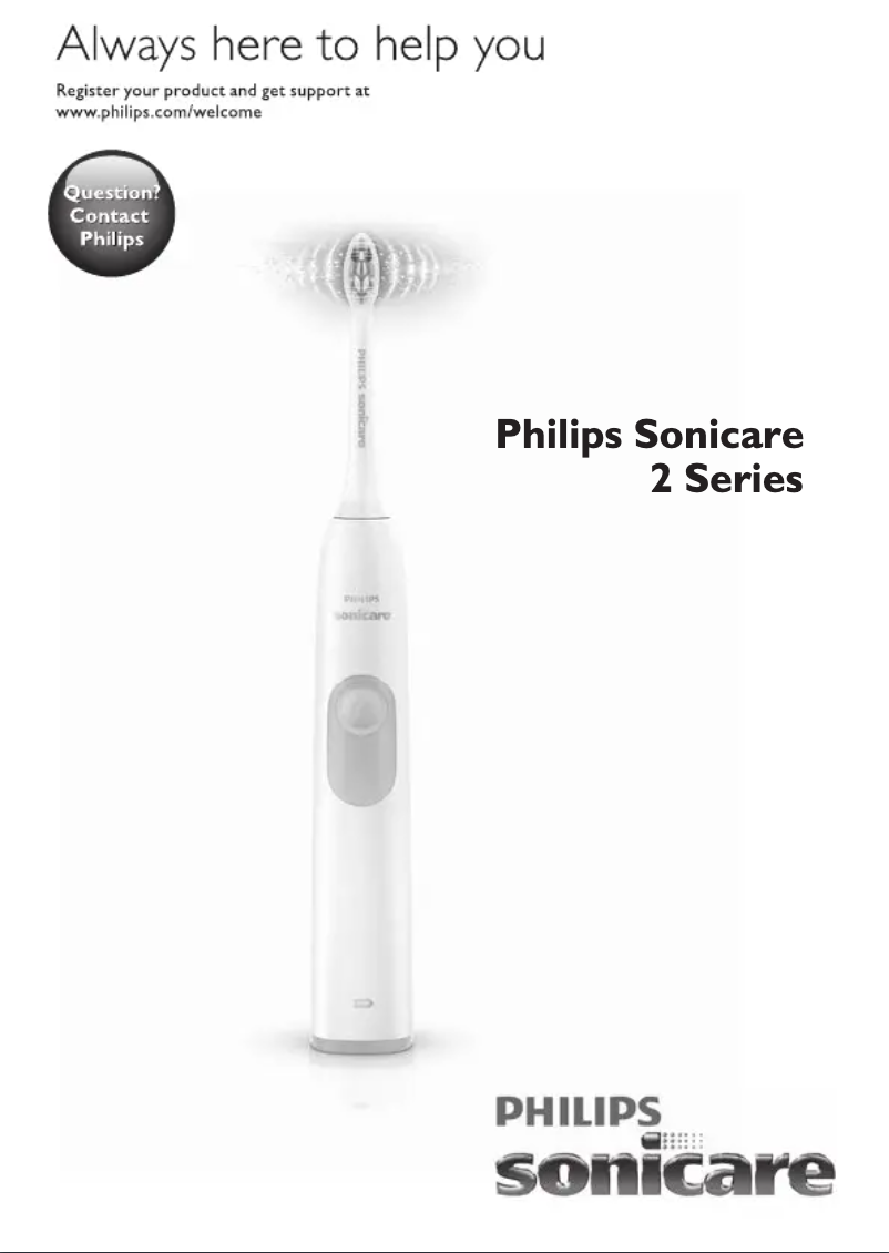 Page 1 of the manual User Manual Philips Sonicare 2 Series plaque control HX6251